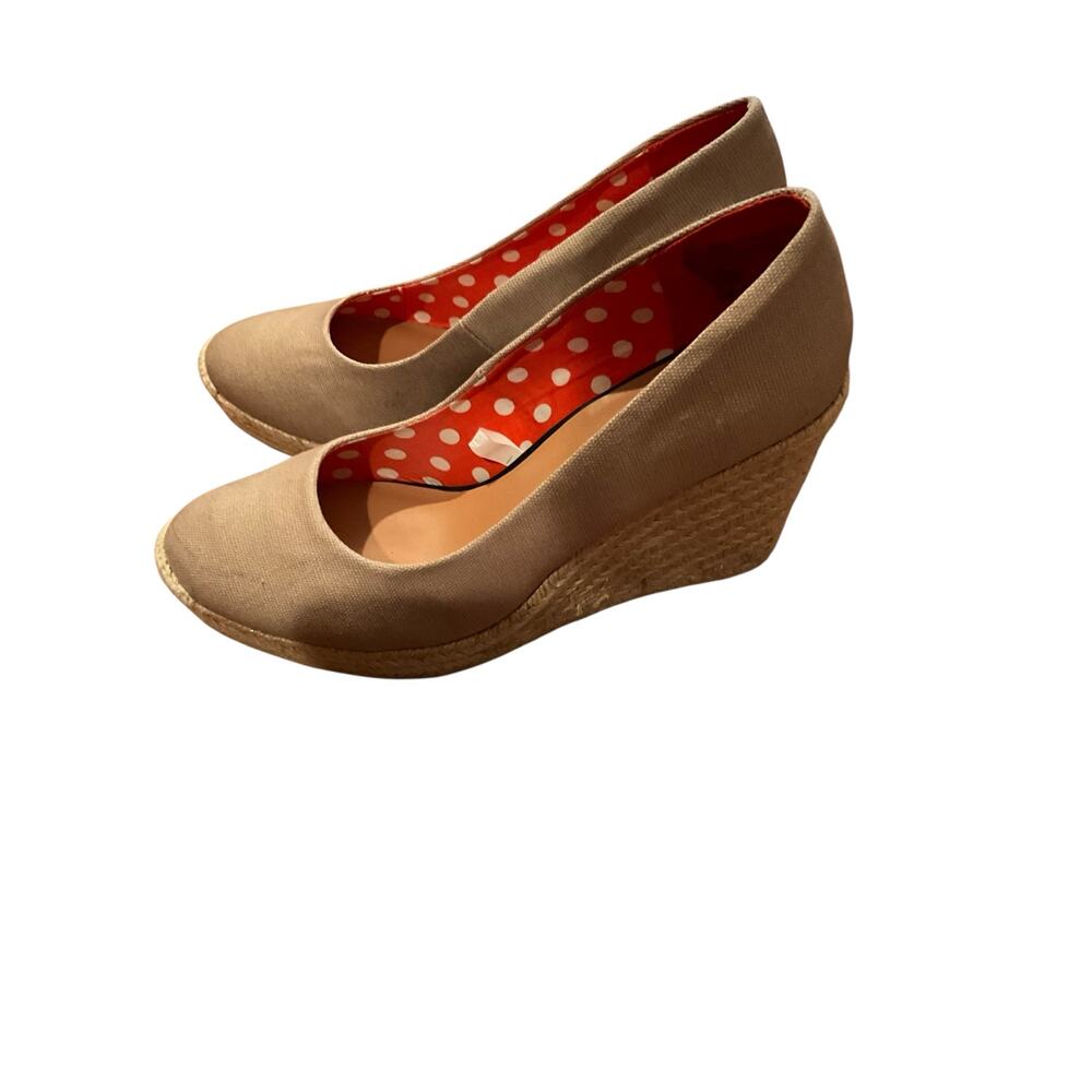 Merona Marguerite Wedge Espadrille Shoes Canvas Neutral Womens Size 9.5 NWB